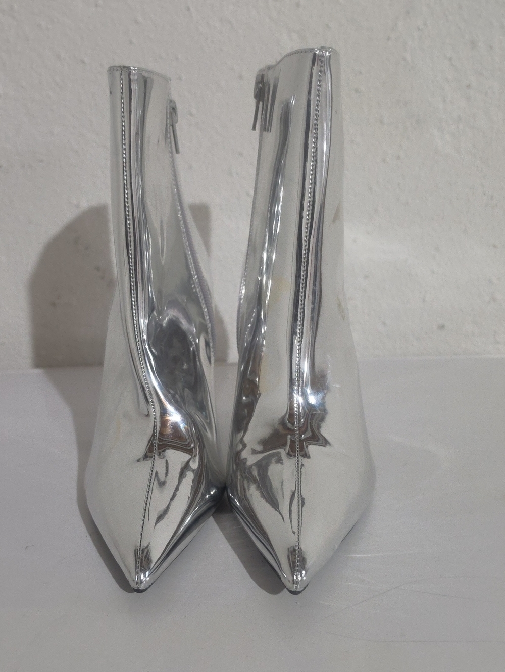 INC Intwrnational Concepts Holland Silver Metallic Pointed Toe Women's Booties